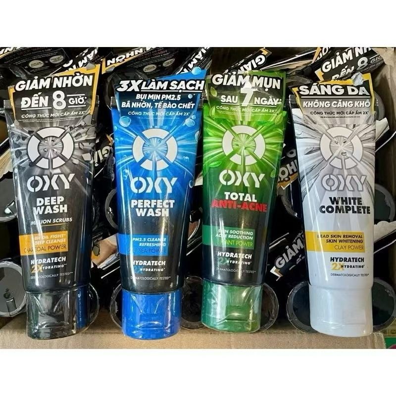 Vietnam OXY OXY Limpador Facial Masculino Controle de Óleo Refrescante Desengordurante Hidratante Juventude 100g