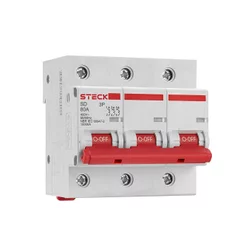 Disjuntor Steck SDD3C100 - DIN 3P 100A Curva C 10kA Branco