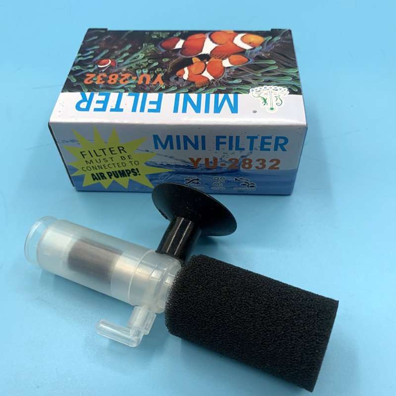 Mini filtro aerador de tanque de peixes aquário pequeno elemento de filtro de tanque de peixes água fada pequena