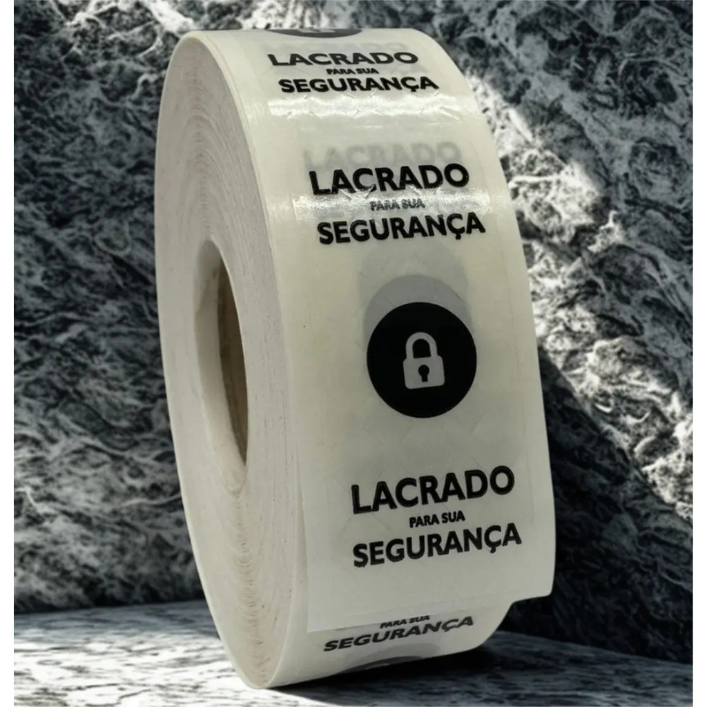 Lacre Segurança Delivery 3x7cm Cadeado bopp 250un transparente pizzas hamburguer salgados