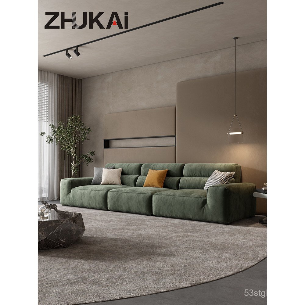 Sofá de tecido de veludo fosco anti-manchas em estilo minimalista moderno para sala de estar, modelo novo de 2024, sofá 