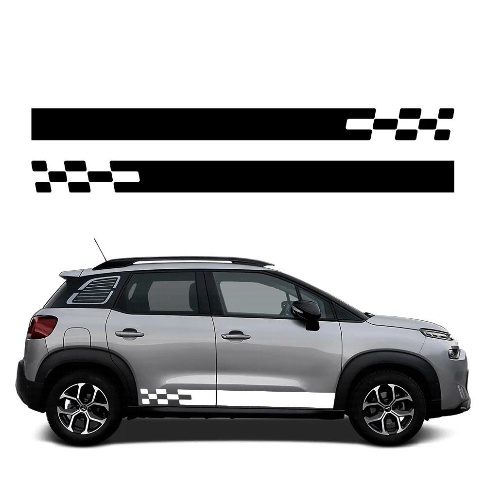2 Pçs Adesivos De Porta Lateral Do Carro Para CITROEN Citroën C3 XR Picasso C4 Estilo Corrida Filme Vinil Decoração Tuni
