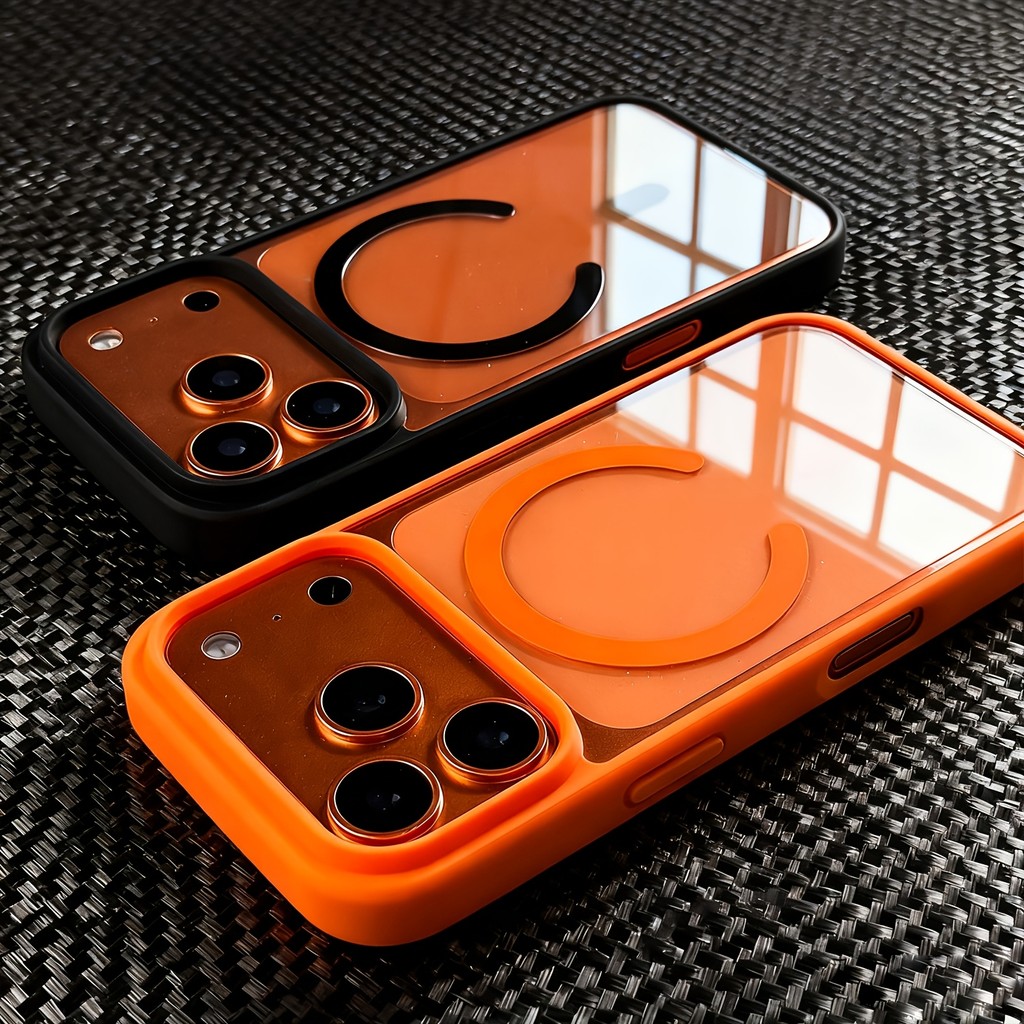Capa De Telefone-De Carregamento Sem Fio Magnética Transparente De Luxo , Compatível Com Iphone 17 Pro Max Air 16 15 14 