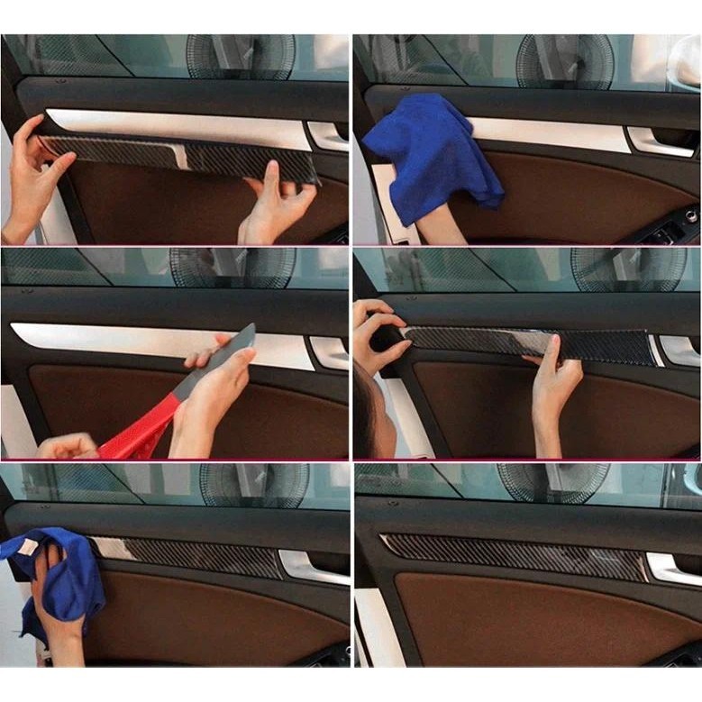 Para Audi A4 B8 A5 2009 2010 2011 2012 2013 2014 2015 2016 Fibra De Carbono 4 Pçs Janela Porta Painel Decoração Capa Ade