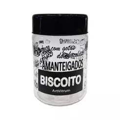 Pote p/ Biscoito Artvitrum 600ml Preto 31B/1