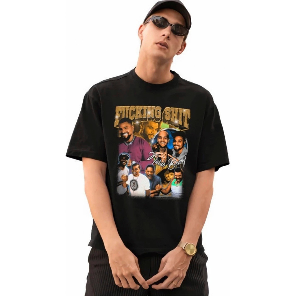 Camiseta Vintage Estampada Naldo Benny Cantor Retrô Streetwear Oversized Moda Unissex 100% Algodão