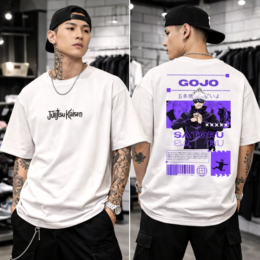 Camiseta Camisa Jujutsu Kaisen Satoru Gojo Streetwear 100% Algodão Premium Confortáve novo lançamento