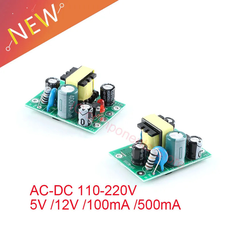 XH-M299 AC-DC Módulo De Fonte De Alimentação De Comutação Isolada Placa PCB Saída Dupla 110V-220V Para 5V 12V 0.5A + 5V