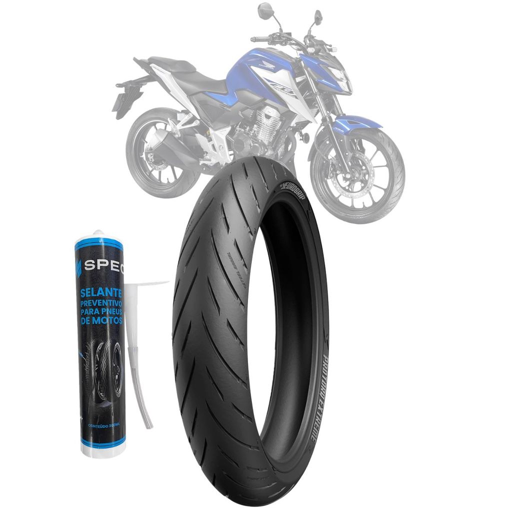 PNEU RADIAL 110/70 ZR17 54W HR RR PRO EXTREME Dominar 400 BMW G310R CB250 Twister CB300R Ninja 300 Z400 Z300 + SELANTE