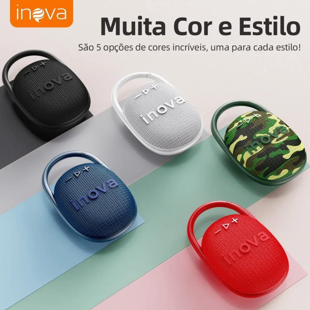 CAIXA DE SOM BLUETOOTH PORTÁTIL INOVA POTENTE IPX6 TWS (ATÉ 5H)
