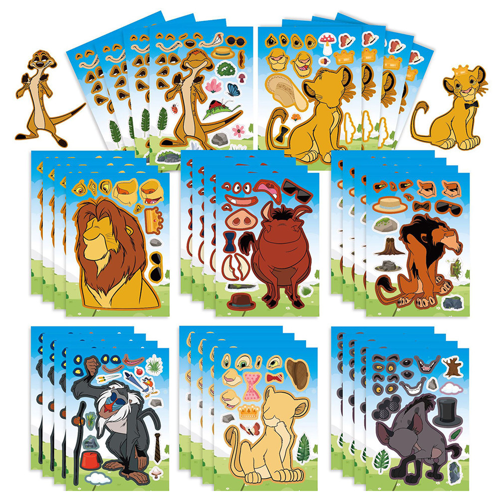 Simba Simba Adesivos de quebra-cabeça de interação pai-filho de desenho animado de Anime infantil DIY adesivos de manual