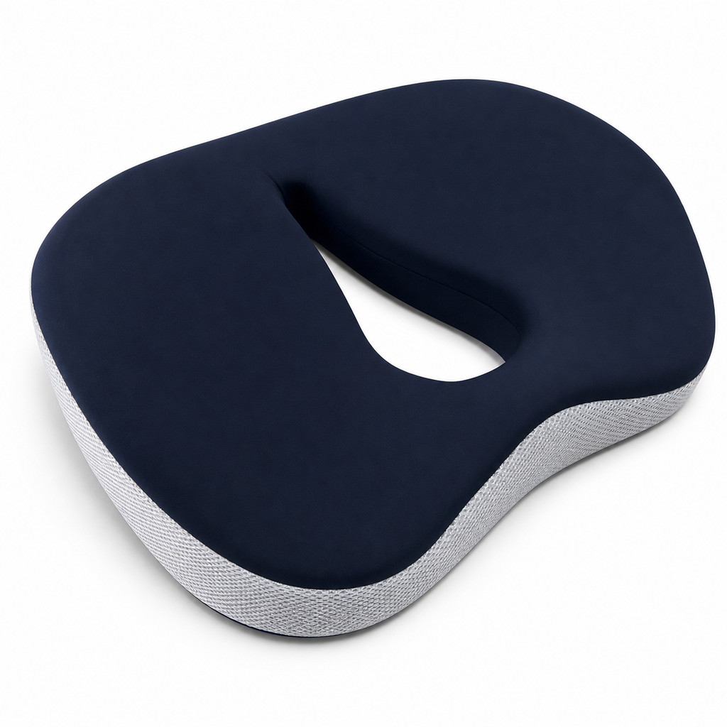 Almofada Zero Press Coluna Ortopédica Memory Foam Cadeira Anti Dor Lombar Cóccix Anatômica Alívio Pressão
