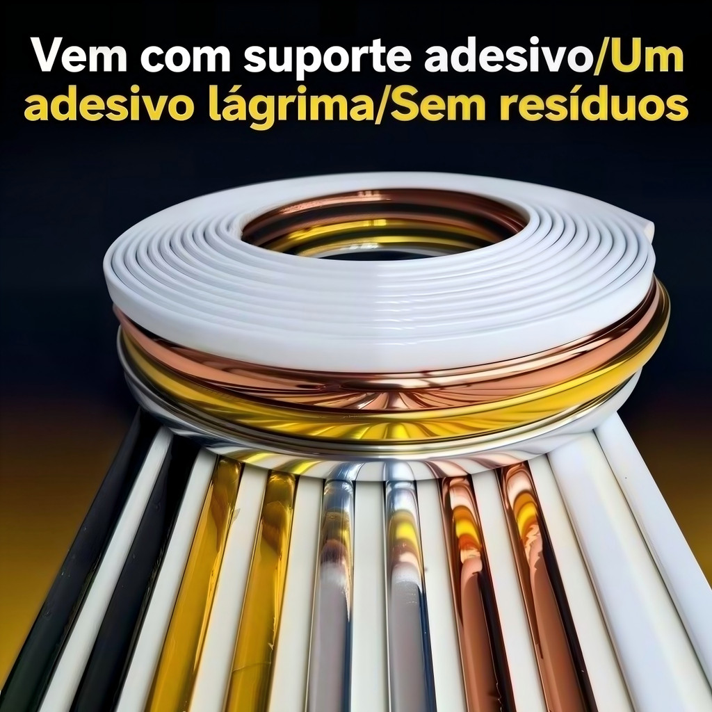 Fita metálica decorativa de PVC de alta qualidade 6mm/12mm/15mm/27mm Várias cores 5 metros
