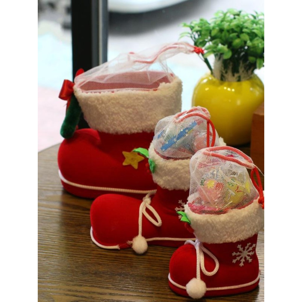 Presentes de natal decoração suprimentos sacos de presente criativos botas pequenas caixa de doces sacos de presente mei