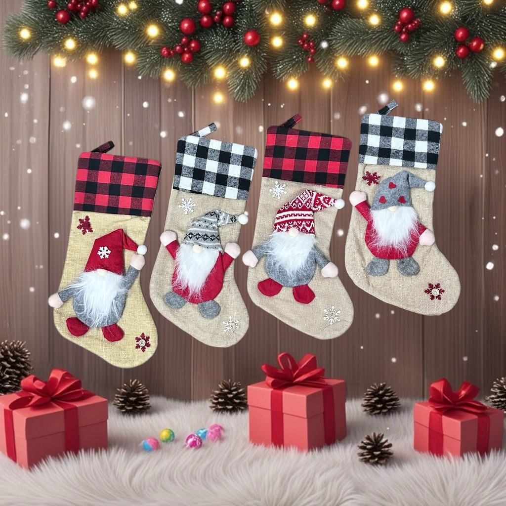 Natal Cross-Border novo estilo estilo nórdico anão sem rosto velho saco de presente de estoque de natal pingente de nata