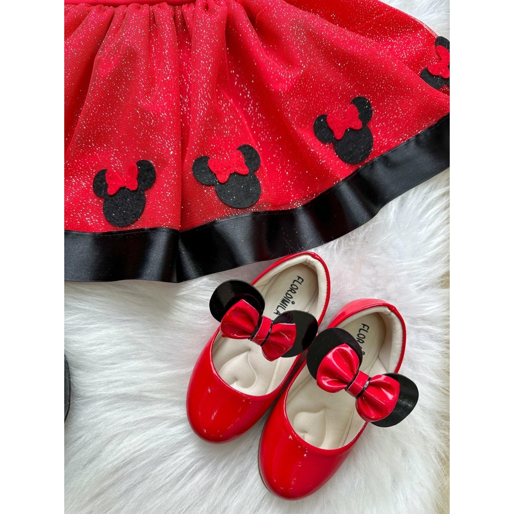 Romper/Vestido Princesa Minnie/Minie Vermelho - Leveza e Elegância para Meninas | Bebeloo Kids