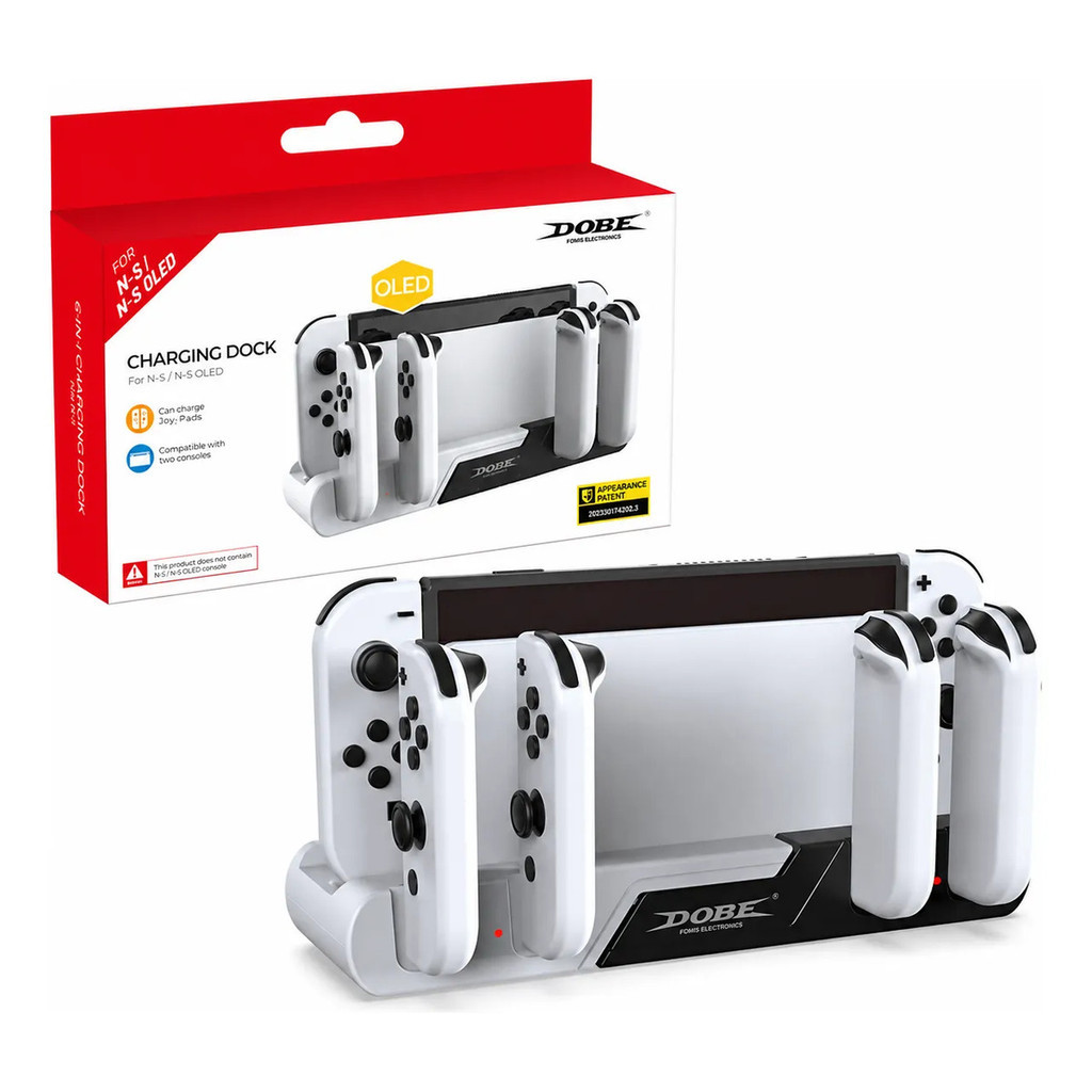 Base Dock Suporte De Carregamento Para Nintendo Switch Oled Joy-con com Porta Jogo