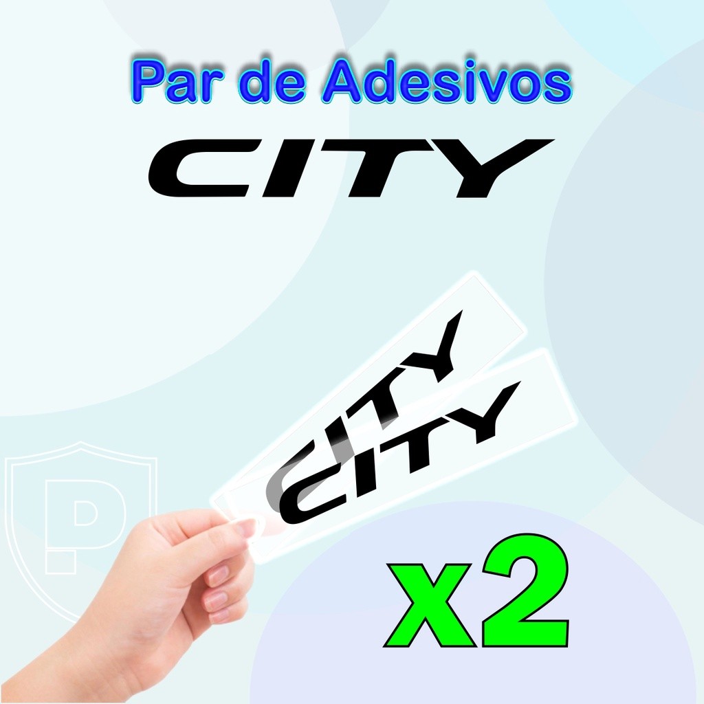 Par De Adesivo Emblema Honda City Friso, Rack de Teto, Etc