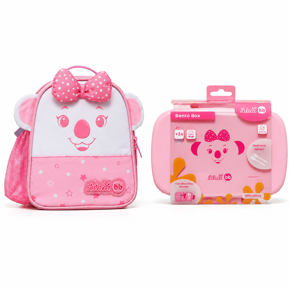 KIT BENTO BOX E LANCHEIRA TRANSVERSAL LITTLE LILICA - KOUII