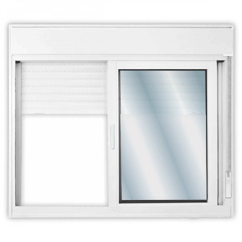 Janela de Alumínio Persiana Integrada 120x120cm com Vidro Liso Linha Solida Mgm 120cm x 120cm