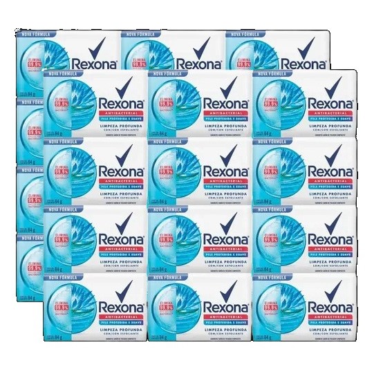 kit 24 Sabonete em Barra Rexona Antibacterial Limpeza Profunda 84G