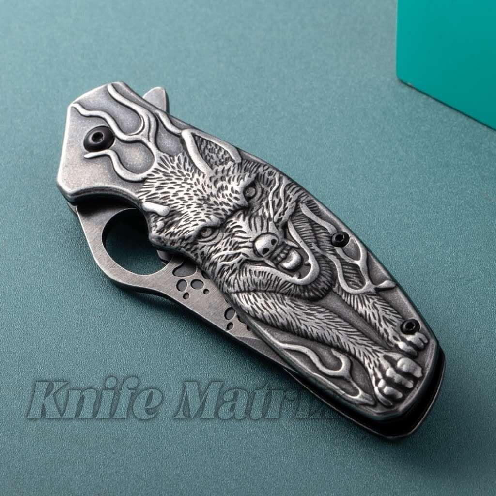 Canivete Semi Automatico Lobo Do Norte Com Clip e Trava TC02 KNIFE MATRIX