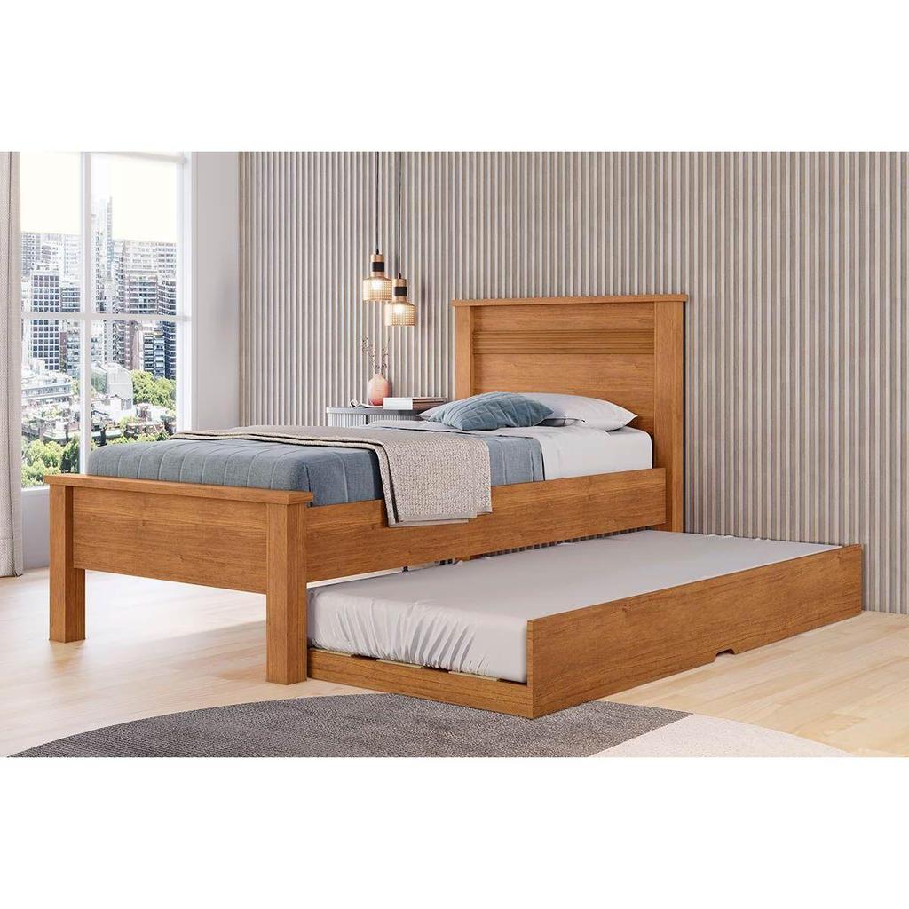 Cama Solteiro Barcelona c/ Auxiliar Cinamomo - Conquista