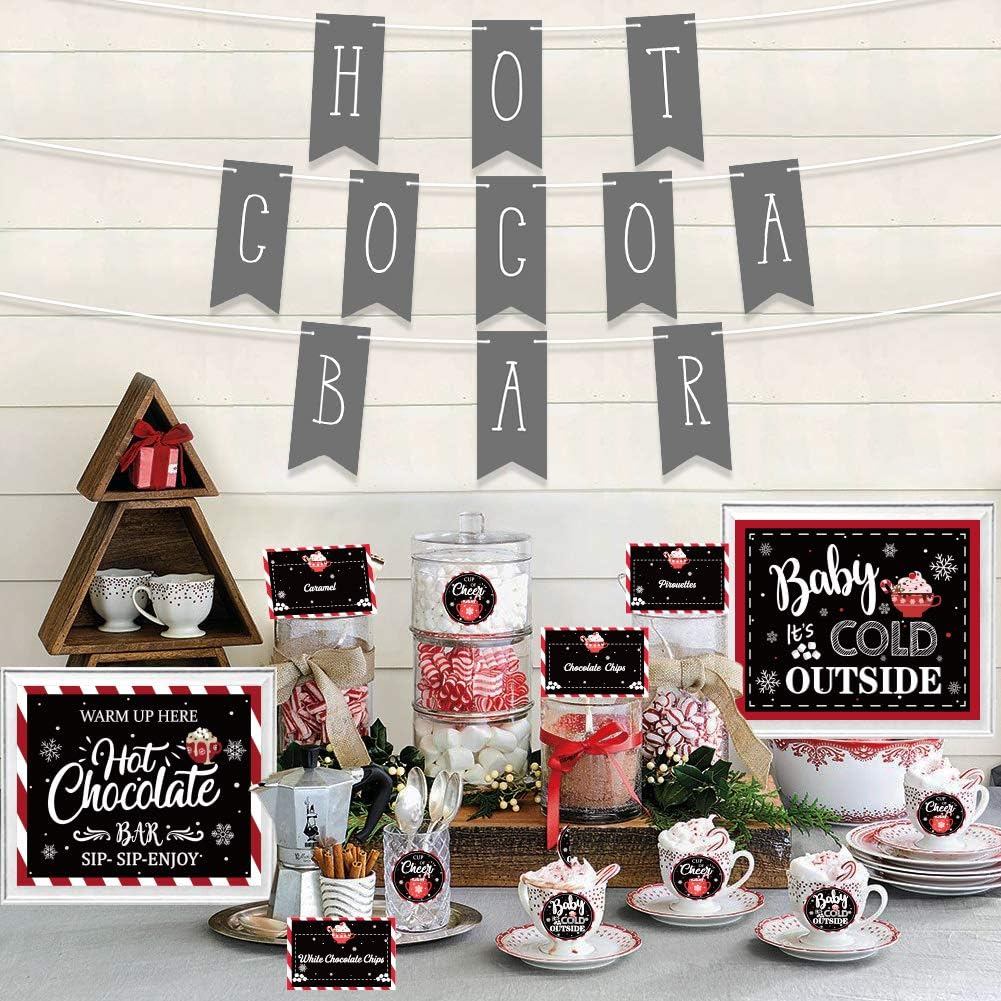 Kit de Barra de Chocolate Quente, Faixa de Barra de Chocolate Quente, Placa de Barra de Chocolate Quente, Toppers, Etiqu