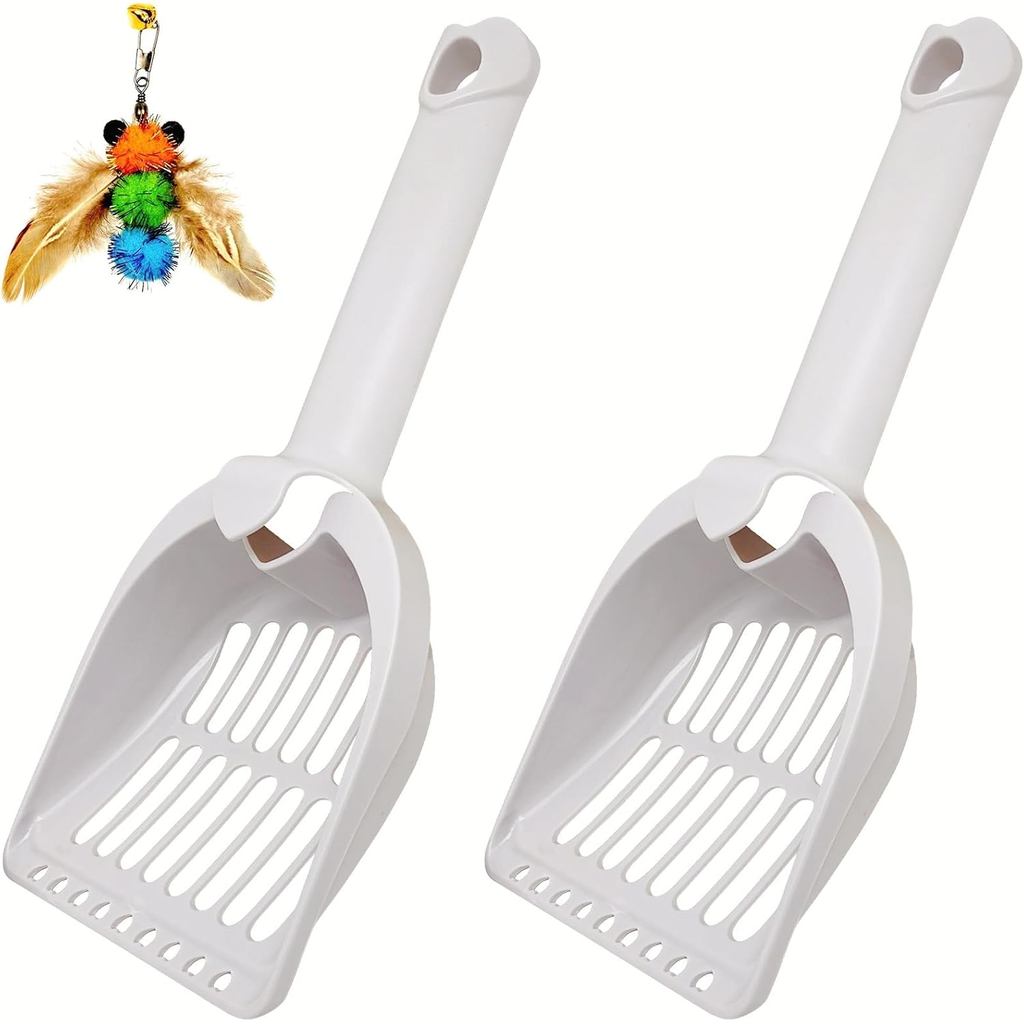 Conjunto de 2 Pás Grandes para Areia de Gato com Refil de Brinquedo em Forma de Abelha, Pá Resistente para Caixa de Arei