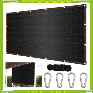 Rede de proteção solar externa Black Edge Shade Net com conjunto de fivela de corda