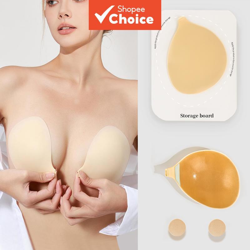 Sutiã de Silicone, Copa A-C, Mocha, Extra Fino, Máxima Fixação, Lavável à Máquina, Design Dobrável para Viagem,