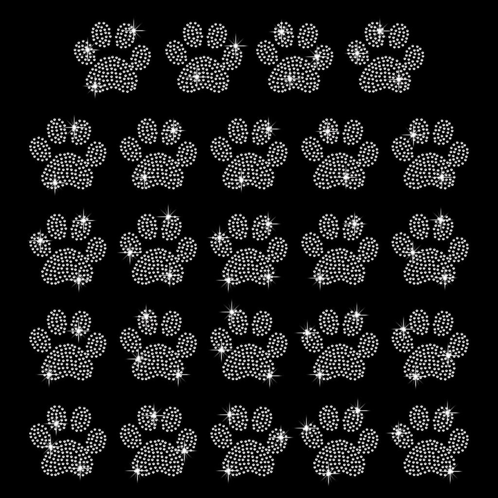 FINGERINSPIRE 24 Peças de Adesivos Brilhantes de Pata de Cachorro, Adesivos Termocolantes de Pata de Urso, Strass Termoc