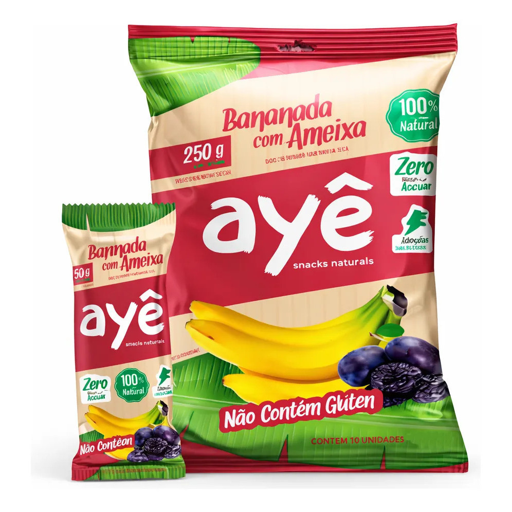 Kit 6 Bananada Ayê Com Ameixa 250g Zero Açúcar