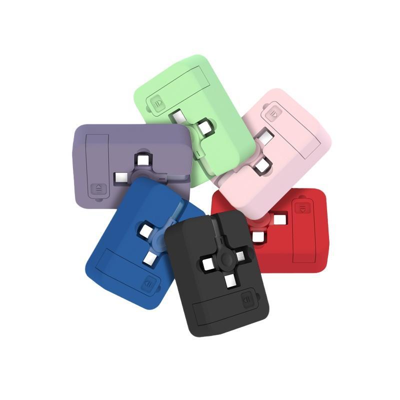 4 Em 1 Cabo De Carga Retrátil USB Tipo C Micro Para iPhone Samsung Xiaomi Com Suporte Telefônico Dados Do Carregador 3