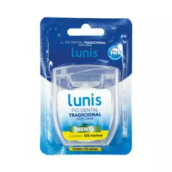 Fio Dental Encerado Lunis Com 125 Metros Sabor Menta