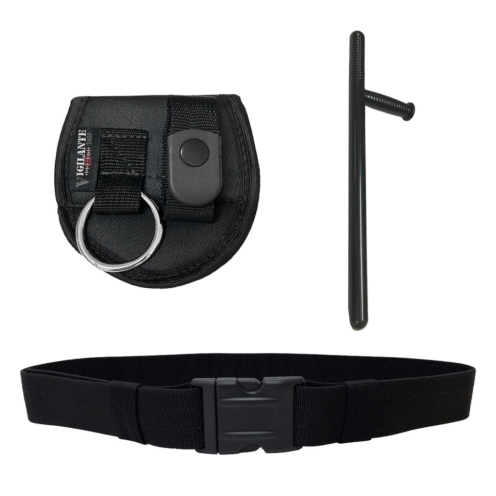 KIT VIGILANTE, TONFA BTI58, PORTA TONFA VGS, CINTURÃO