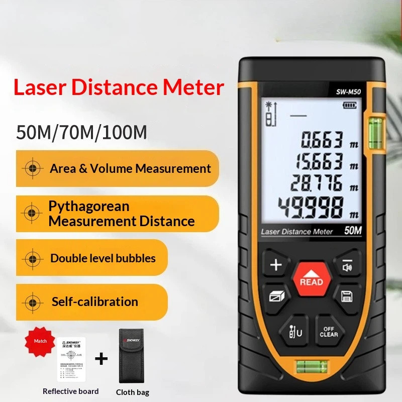 Medidor De Distância A Laser Mini Telêmetro Digital Trena Range Finder 50M 70M 100M