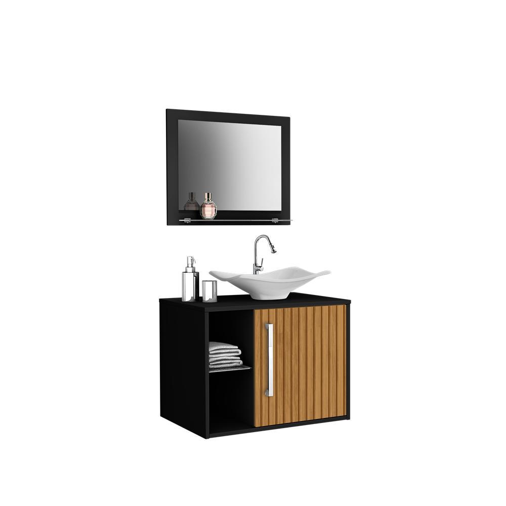 Conj Gabinete Baden Bechara 2075576 Banheiro Preto/Ripado