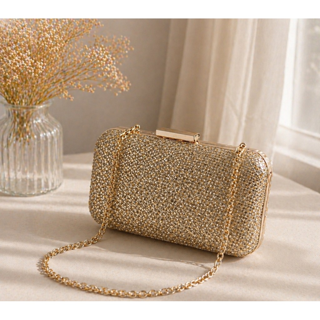 Clutch Feminina Luxo Strass Brilhante Elegante Festa Noite Ombro Corrente Multicor