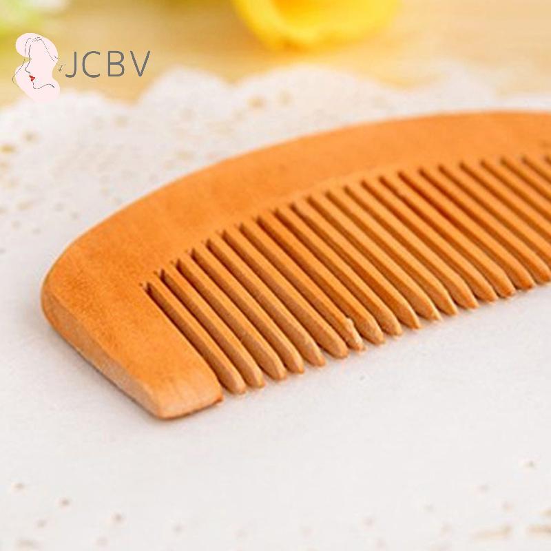 [JCBV] 1 Peça De Pêssego Natural Madeira Maciça Gravada Massagem Saudável Antiestática Ferramenta De Cuidados Com O Cabe