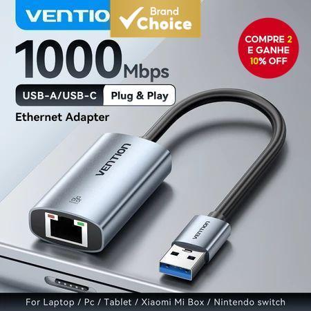 Vention Porta usb hub 3.0 Adaptador De Placa De Rede RJ45 1000Mbps Para Computador Portátil Lan Conversor vga Tipo c