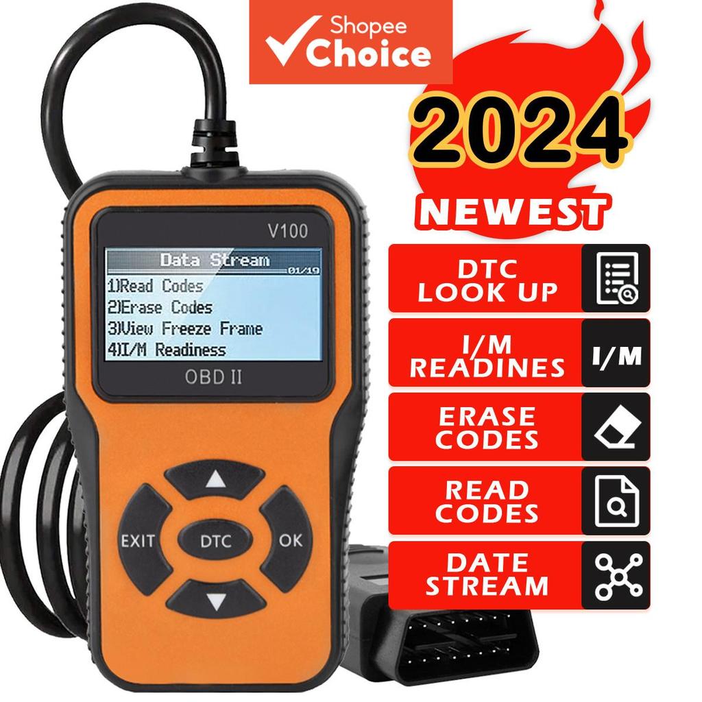 Leitor de Código OBD2 para Carros e Scanner de Diagnóstico, Verificador de Falhas do Motor & Testador de Tensão de