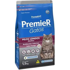 Ração Premier Gatos Pelos Longos Frango 1,5Kg