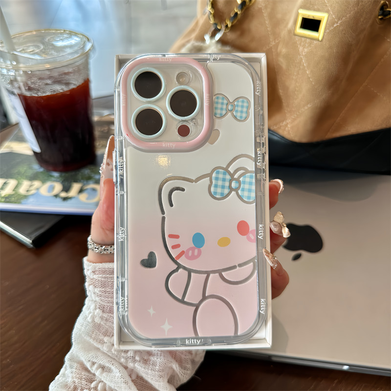 Capa de celular com espelho Hello Kitty Aplicável a SAMSUNG A03 A05S A06 A07 A12 A14 A15 A16 A17 A24 A25 A32 A34 A35 A36