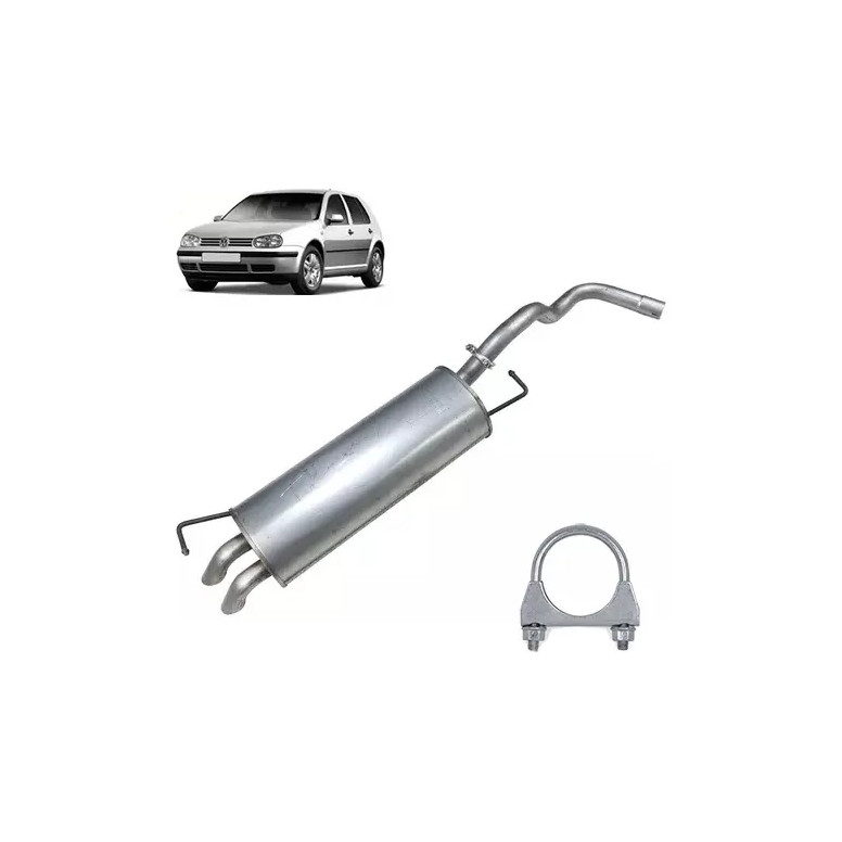 Escapamento Silencioso Traseiro Golf 1.6 Flex 2009 Até 2014, Audi A3 1.6 Flex 1999 Até 2008.