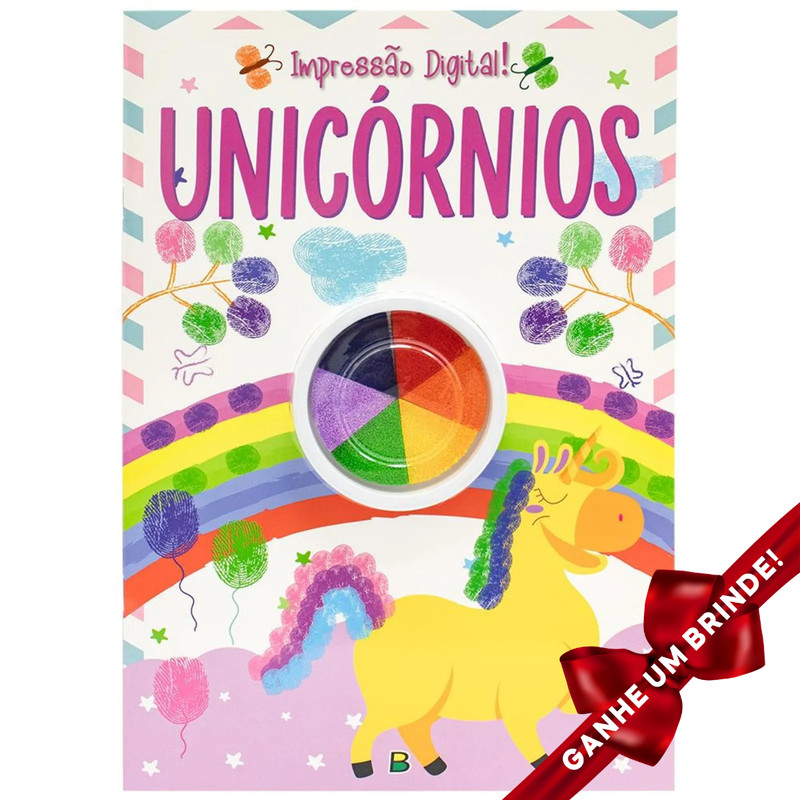 Livro Impressão Digital! Unicórnios SBN Crianças Filhos Infantil Desenho História Brincar