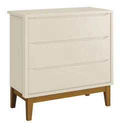 Cômoda Gaveteiro Para Quarto Infantil Bebe 3 gavetas Classic New Areia Fosco com Madeira - Reller