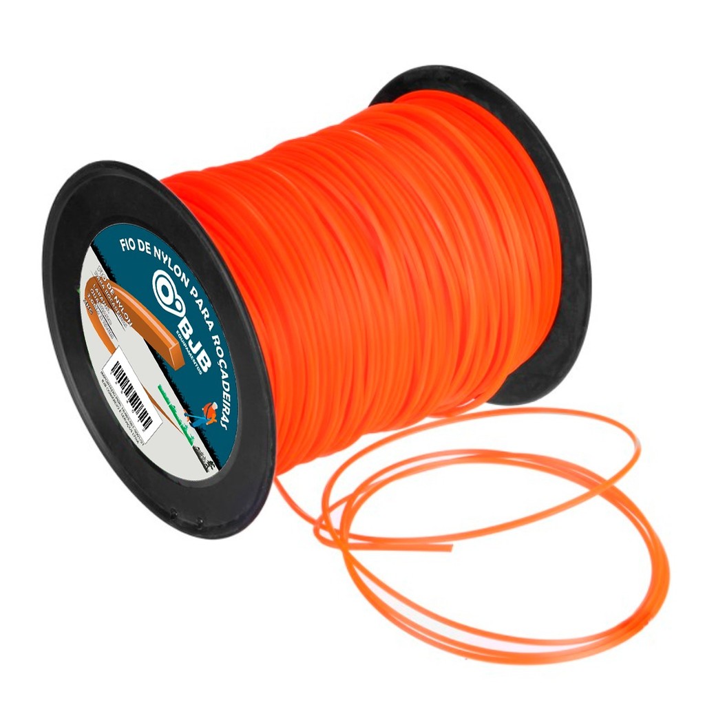 2kg 226 Metros Fio de Nylon Roçadeira 3MM Quadrado Compatível com Vulcan, Sthil, Toyama, Kawashima, Garthen e outras