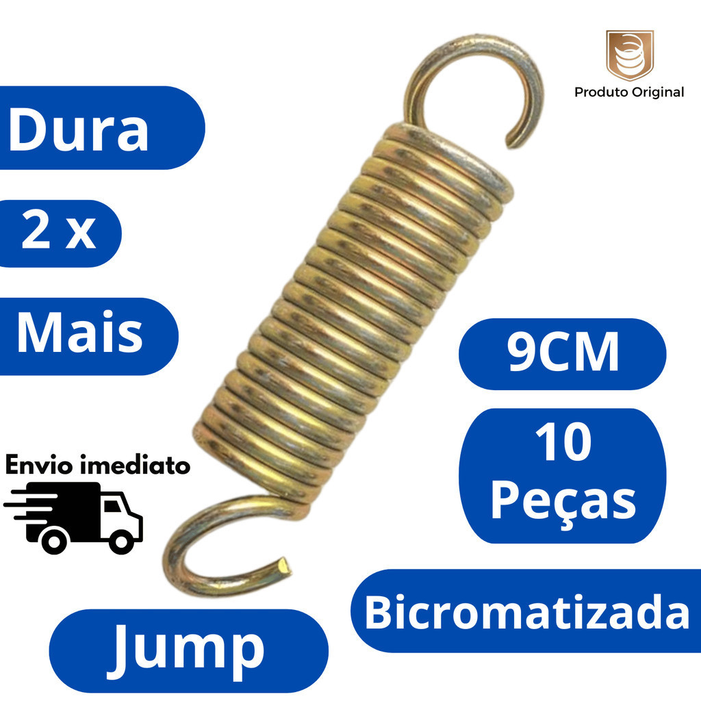 Kit 10 peças 9cm douaradas - Mola para jump
