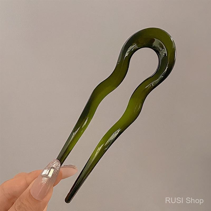 Detalhes do Presilha de cabelo retrô em formato de U, adequada para mulheres e meninas, presilha de cabelo em fibra de acetato com f